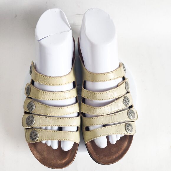 Dansko Janie Slides Sandals Cream Silver Leather Comfort Womens 38 US 7.5 / 8 - Picture 5 of 12